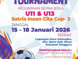 Satria Insan Cita Cup lll Kembali Digelar di Desa Oelongko, 28 Club Bola Asal Muna dan Muna Barat Bakal Berlaga