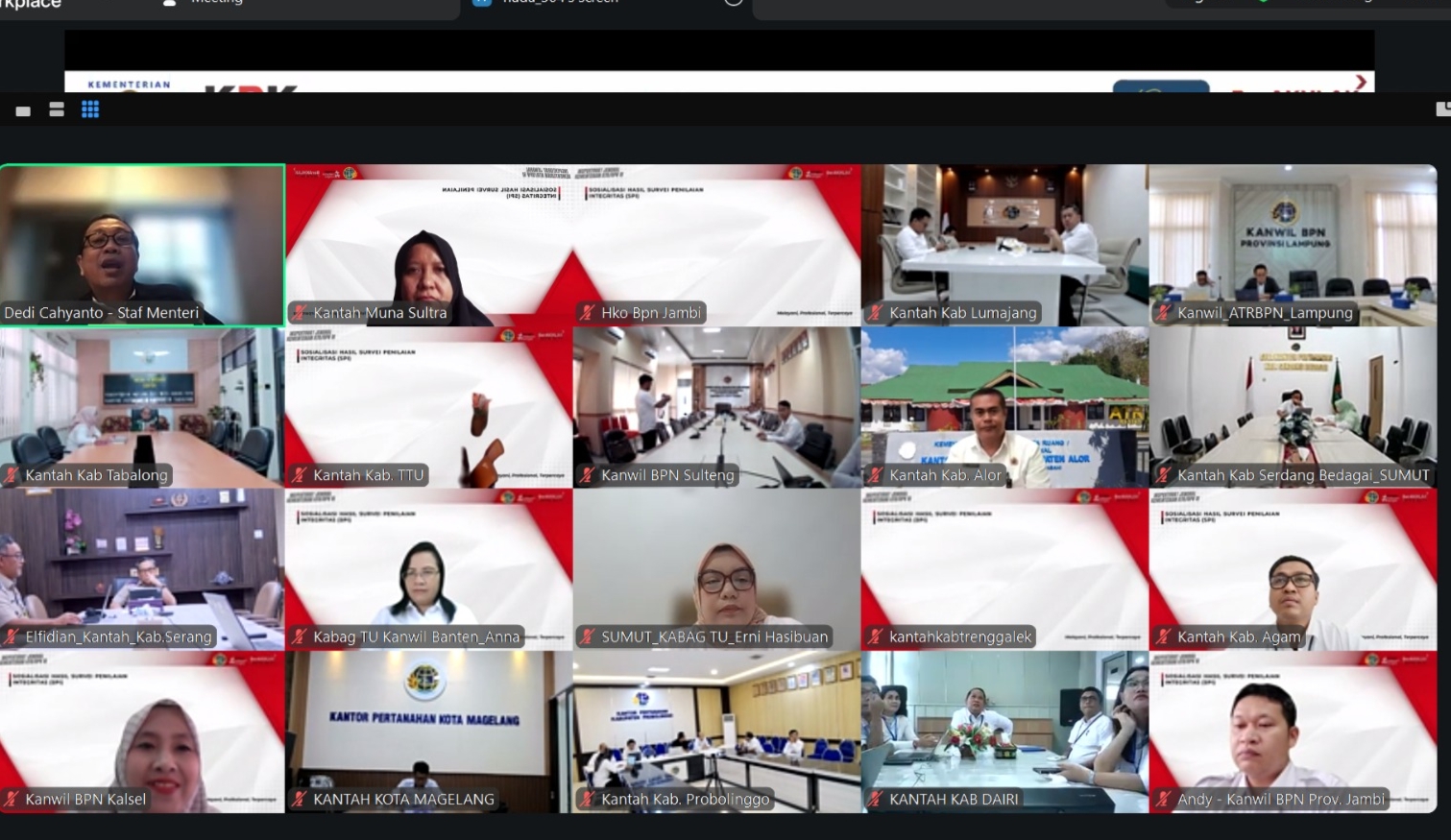 BPN Muna Ikut Sosialisasi Hasil SPI KPK 2025 Dalam Rangka Peningkatan Kualitas Layanan dan Tata Kelola Pertanahan