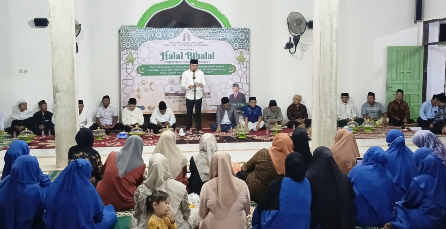 Wabup Konsel Hadiri Halal Bihalal di Desa Ataku, Begini Pesannya