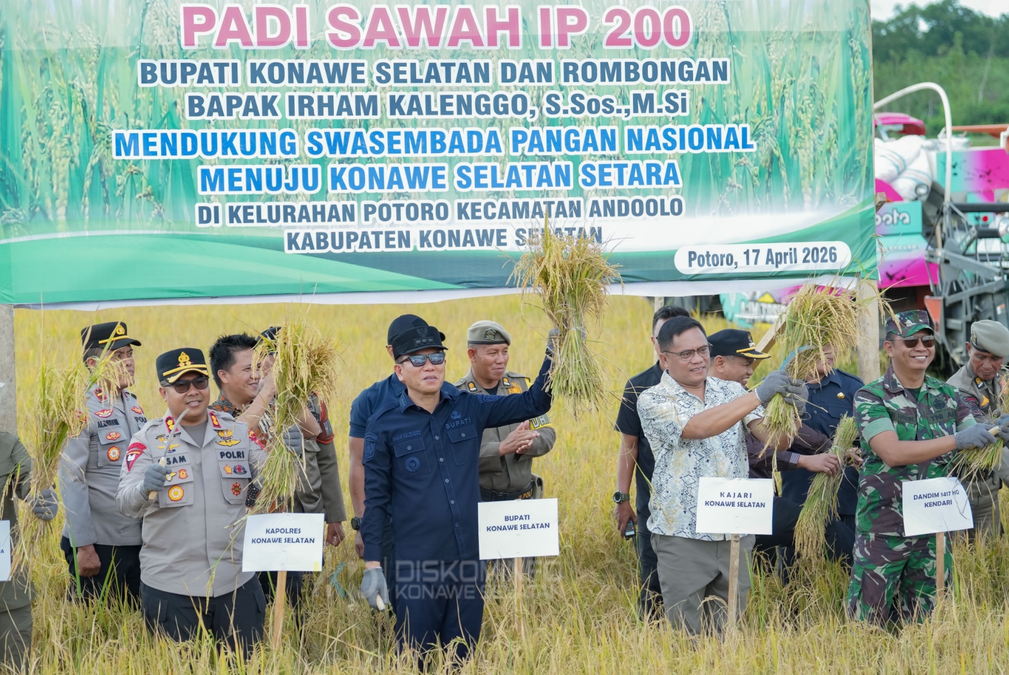 Panen Padi di Potoro, Bupati Konsel Canangkan Tanam Serentak