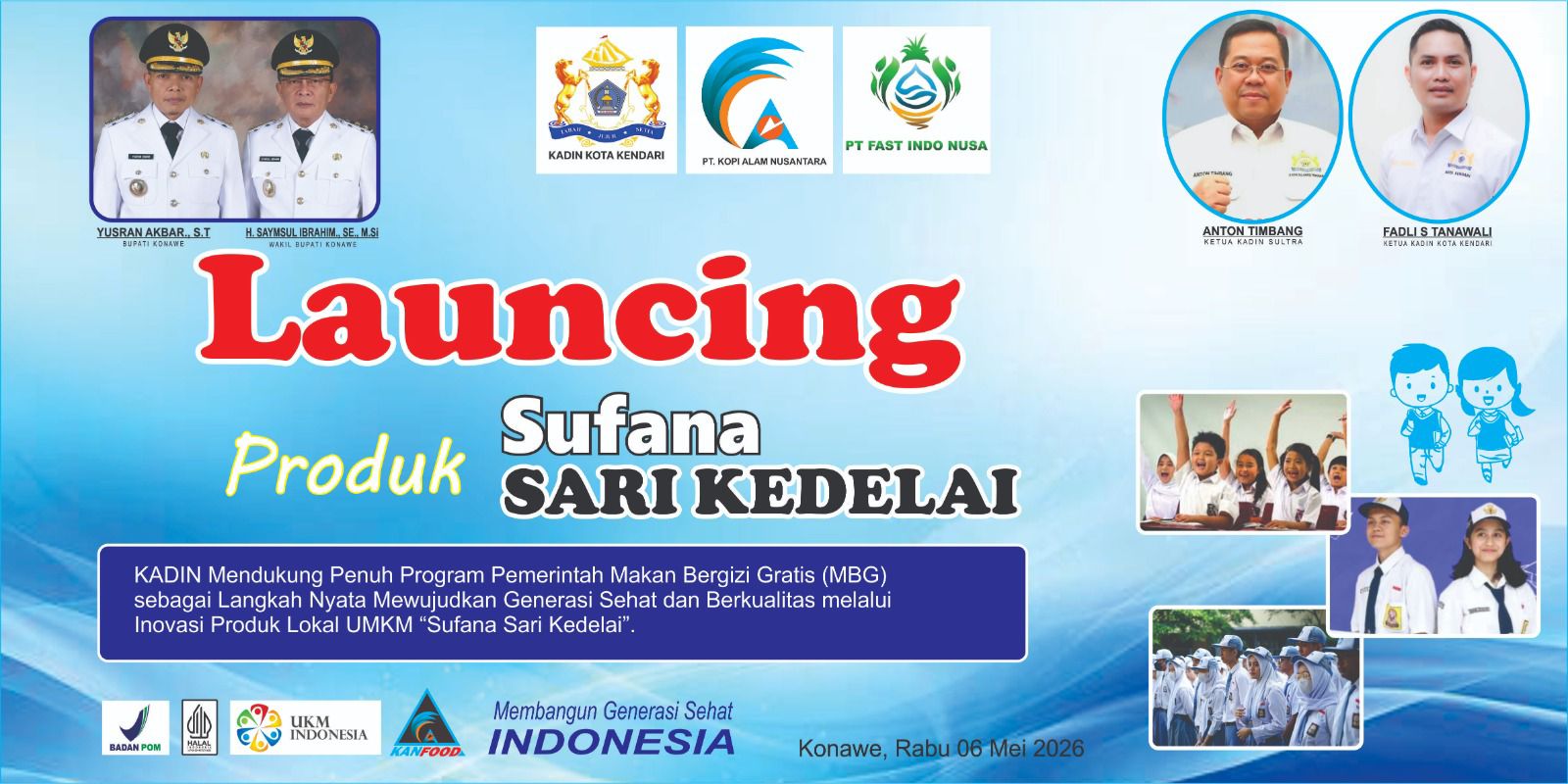 Kadin Sultra Luncurkan Sufana Sari Kedelai di Konawe, Dukung Program Makan Bergizi Gratis