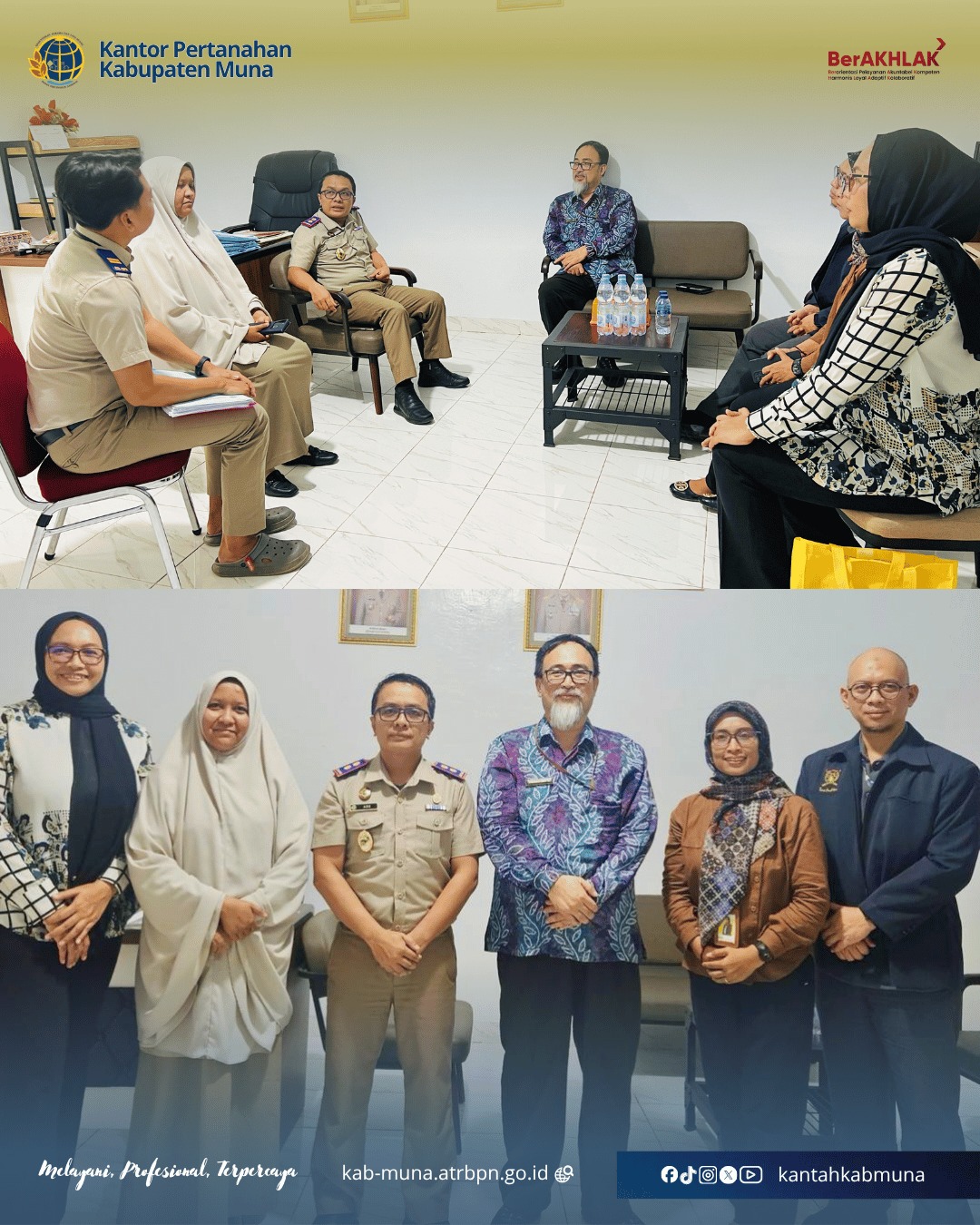 BPN Muna Terima Kunjungan Kepala Kantor Pajak Bau-Bau, Bahas Kordinasi dan Konsultasi SSP dan PPh