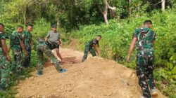 Personil TNI Batalion TP Lamaindo dan Kodim Buton Bergerak Capat Buka Akses Jalan Tani HKM Tua Maruju