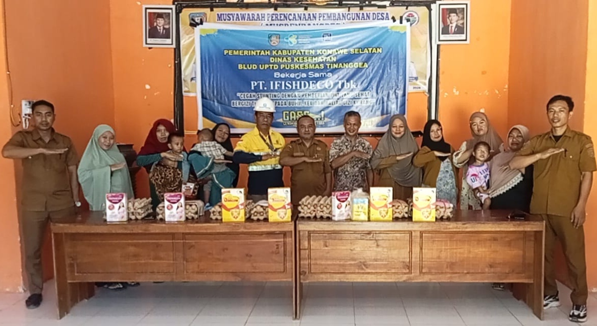 PT Ifishdeco Tbk Bekerjasama Puskesmas Tinanggea Turunkan Stunting