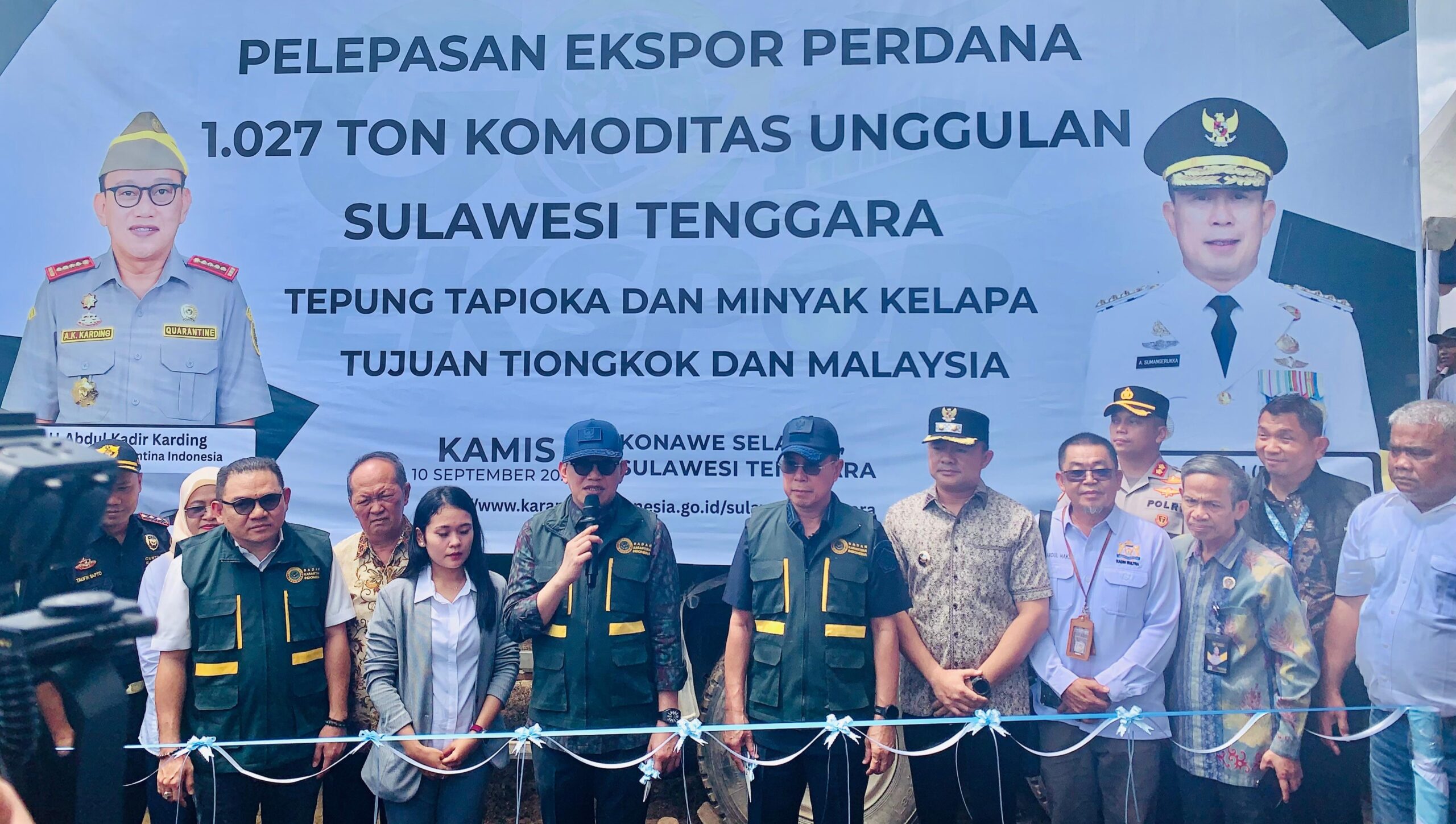 Wabup Konsel Dampingi Gubernur dan Menteri Ekport Perdana di Arongo