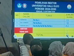 Ungguli Prof Ida Usman dan Dr Herman, Prof Takdir Saili Terpilih Sebagai Rektor UHO