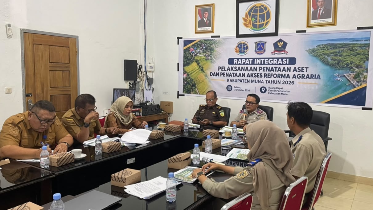 Kantor BPN Muna Gelar Rapat Integrasi Penataan Aset dan Penataan Akses Reforma Agraria Tahun 2026